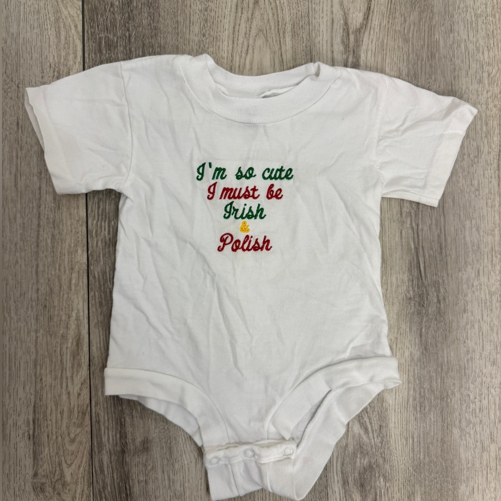 Cute Irish & Polish Baby Onesie - White